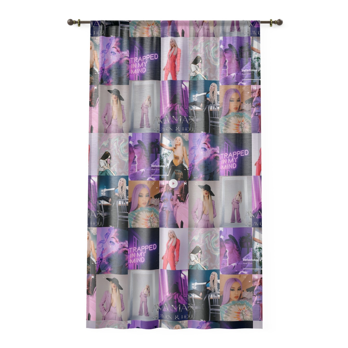 Ava Max Belladonna Photo Collage Window Curtain