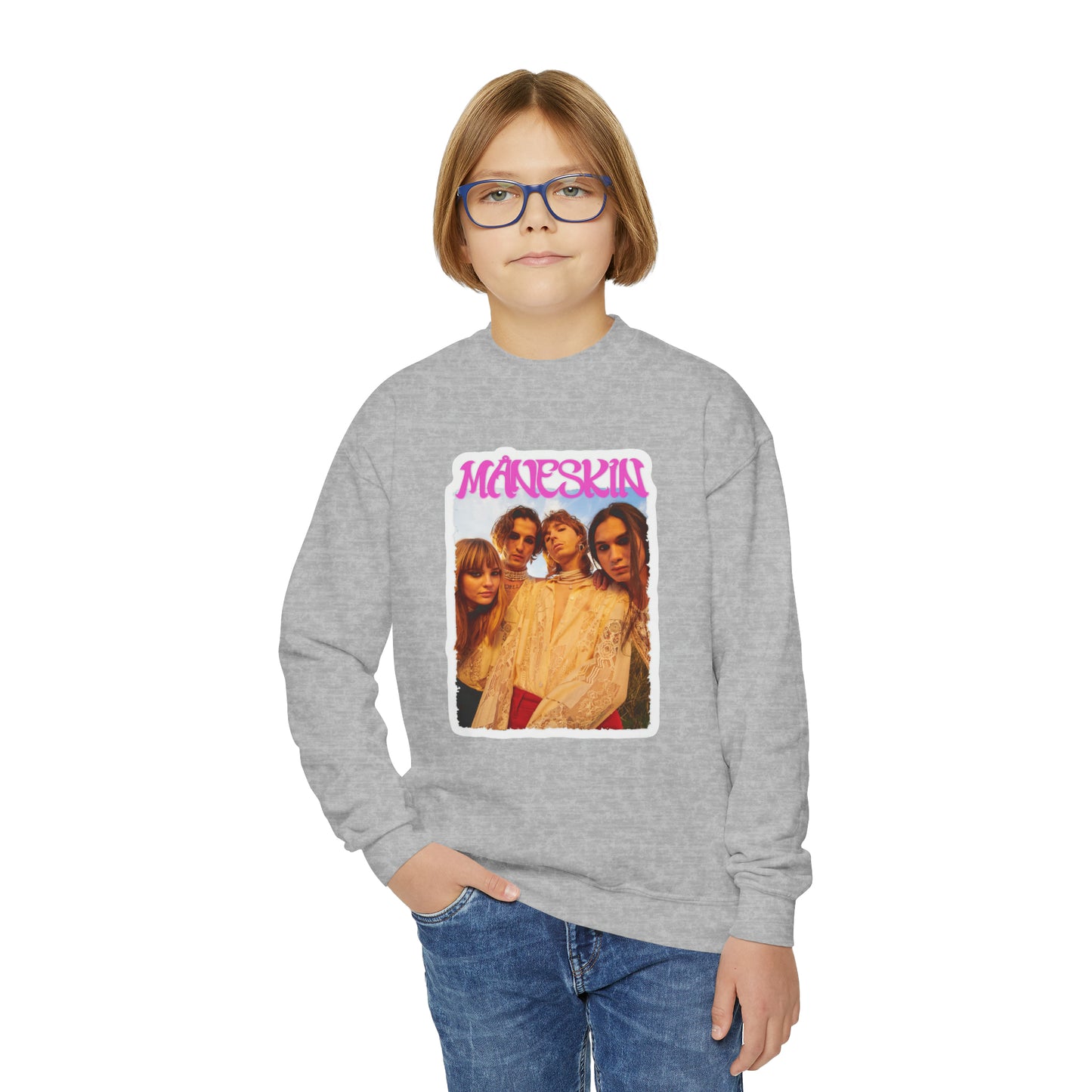 Måneskin Group Photo Youth Crewneck Sweatshirt