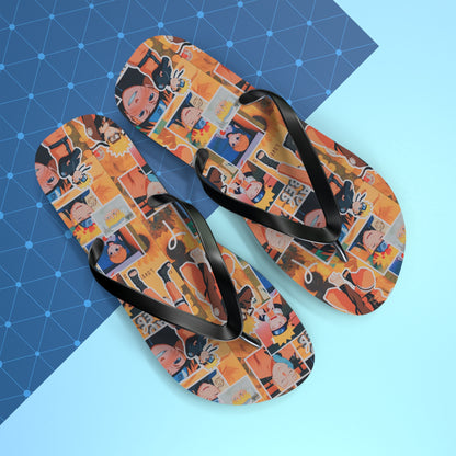 Naruto Uzumaki Sunflower Blaze Collage Flip Flops