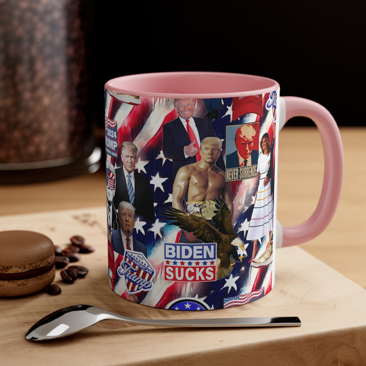 Donald Trump 2024 MAGA Montage Accent Coffee Mug