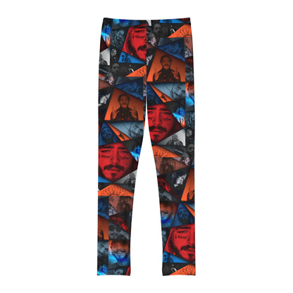 Post Malone Crystal Portraits Collage Youth Leggings