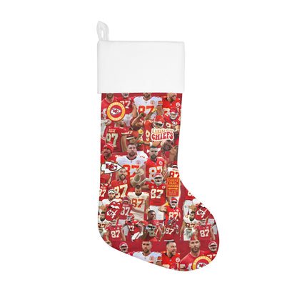 Travis Kelce Chiefs Red Collage Holiday Stocking