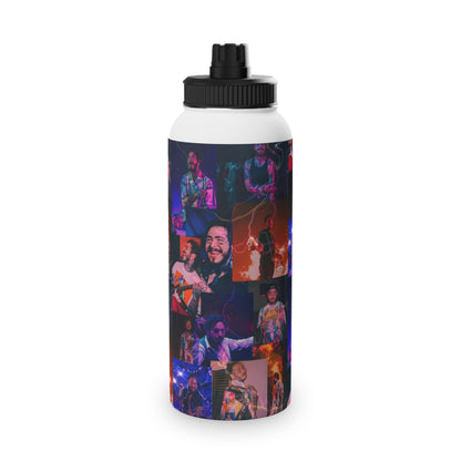 Post Malone Lightning Photo Collage Stainless Steel Sports Lid Water Bottle