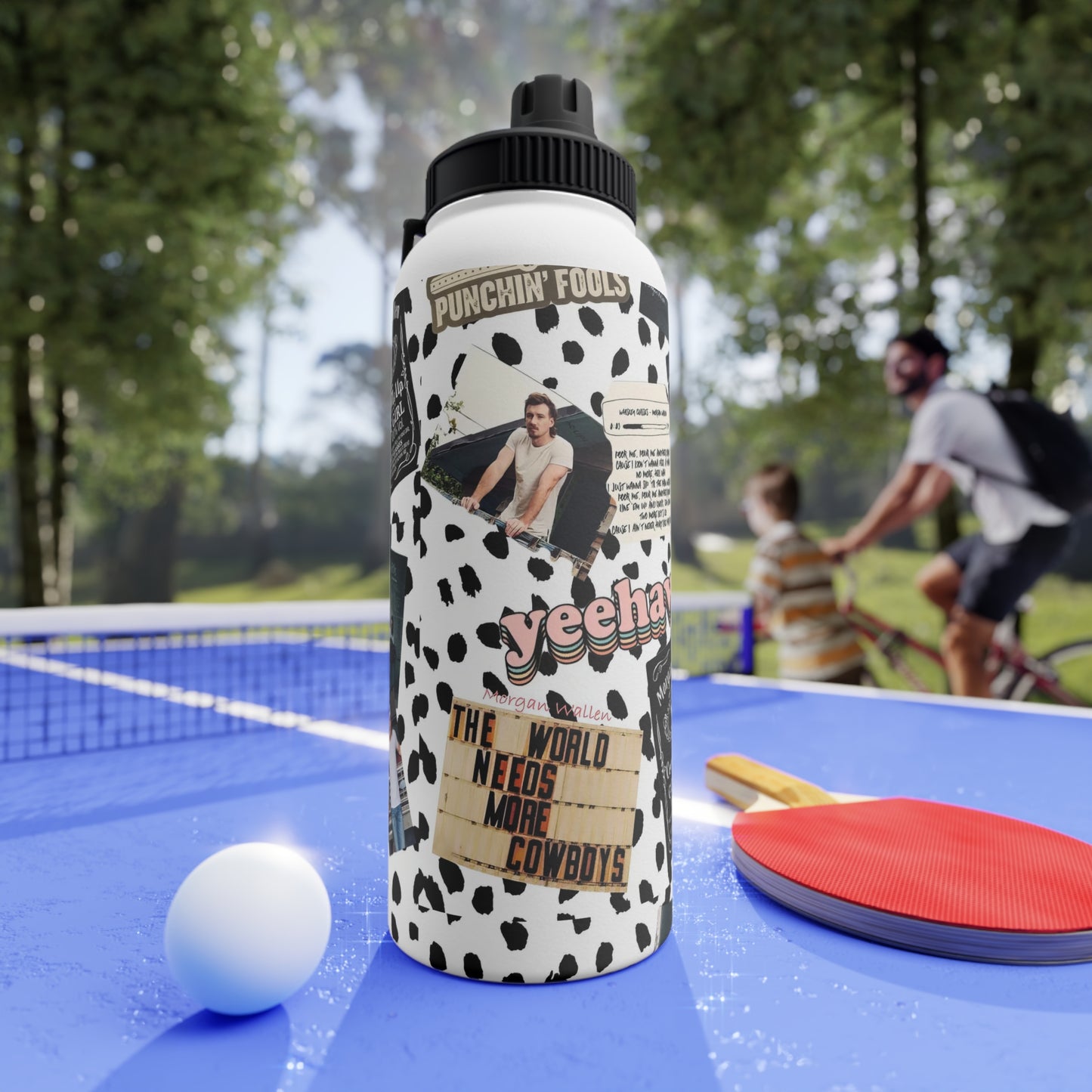 Morgan Wallen Yeehaw Collage Stainless Steel Sports Lid Water Bottle