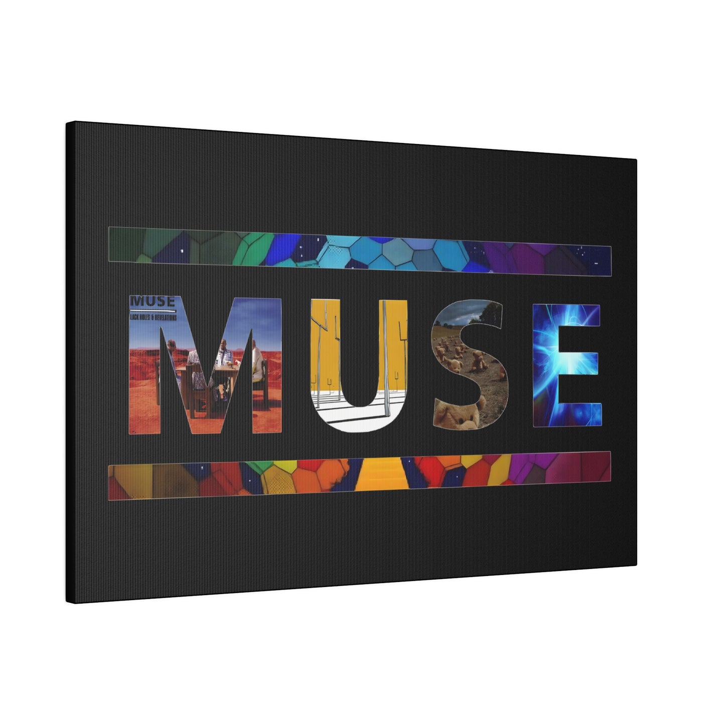 Muse Album Art Letters Thin Matte Stretched Canvas