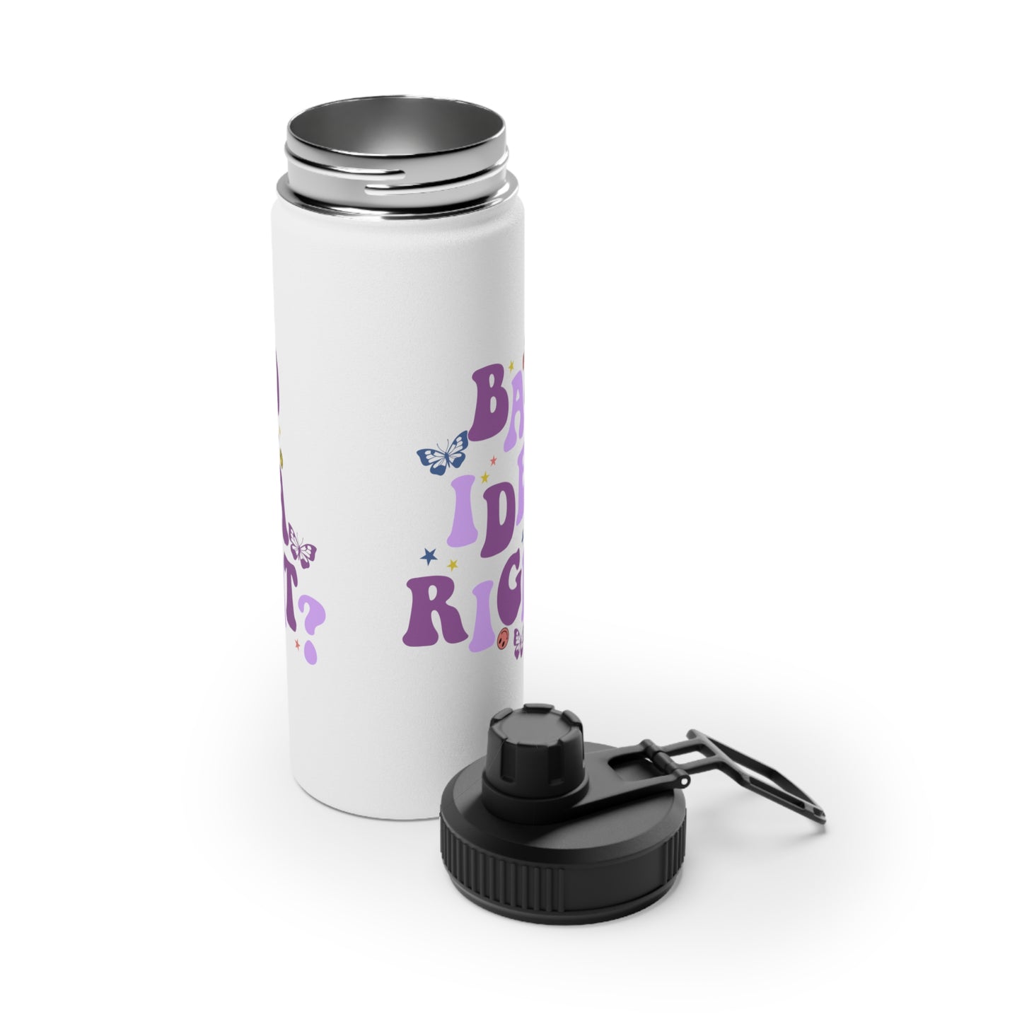 Olivia Rodrigo Bad Idea Right? Stainless Steel Sports Lid Water Bottle