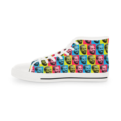 Drake Colored Checker Faces Men's High Top Sneakers