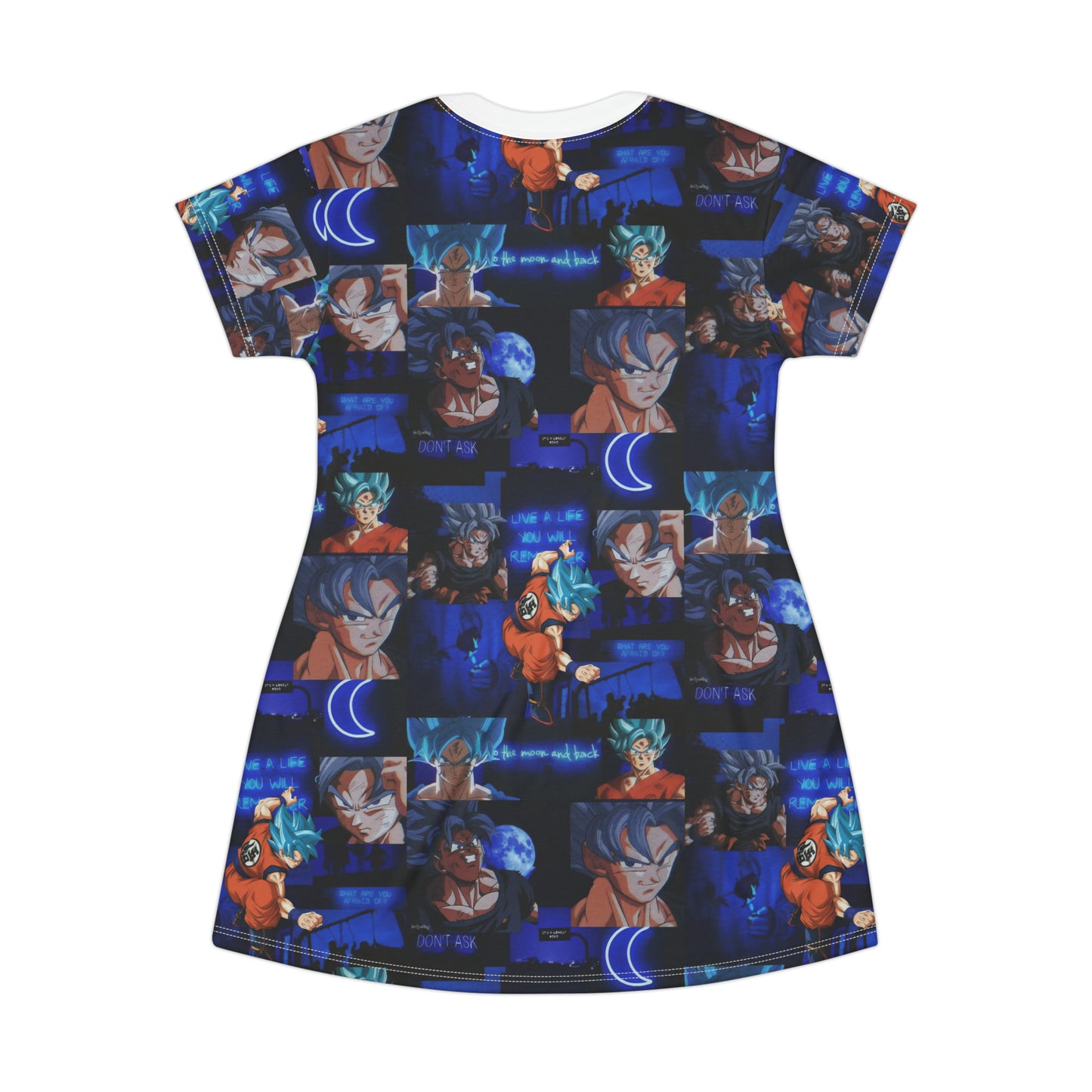 Dragon Ball Z Saiyan Moonlight Collage T-Shirt Dress