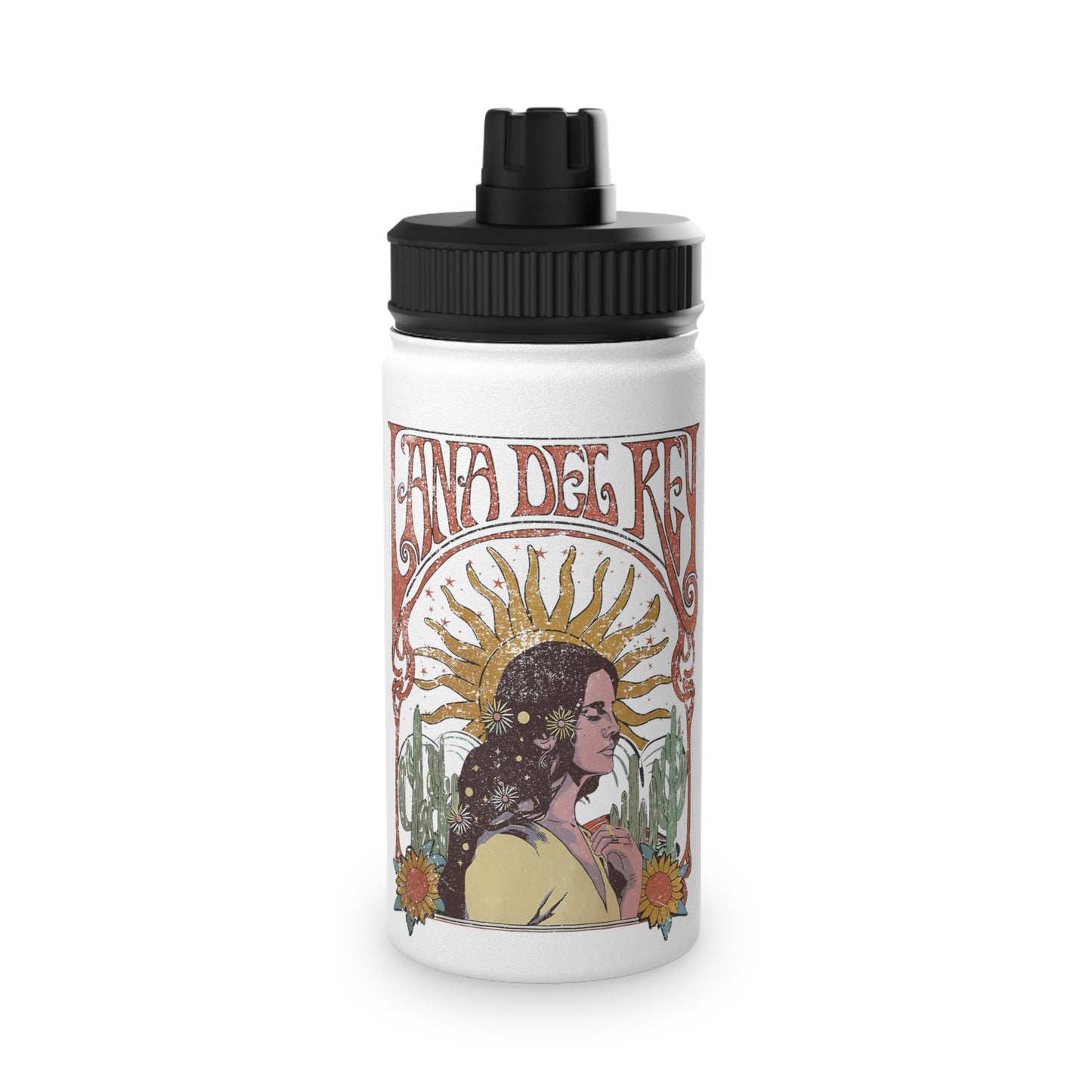 Lana Del Rey Vintage Artwork Stainless Steel Sports Lid Water Bottle