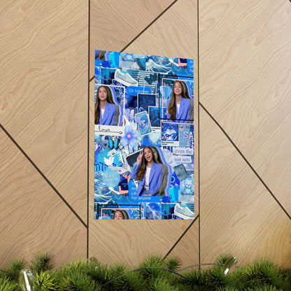 Olivia Rodrigo Blue Aesthetic Collage Matte Poster