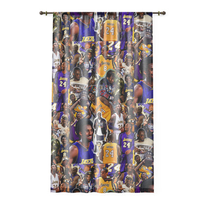 Kobe Bryant Career Moments Photo Collage Window Curtain