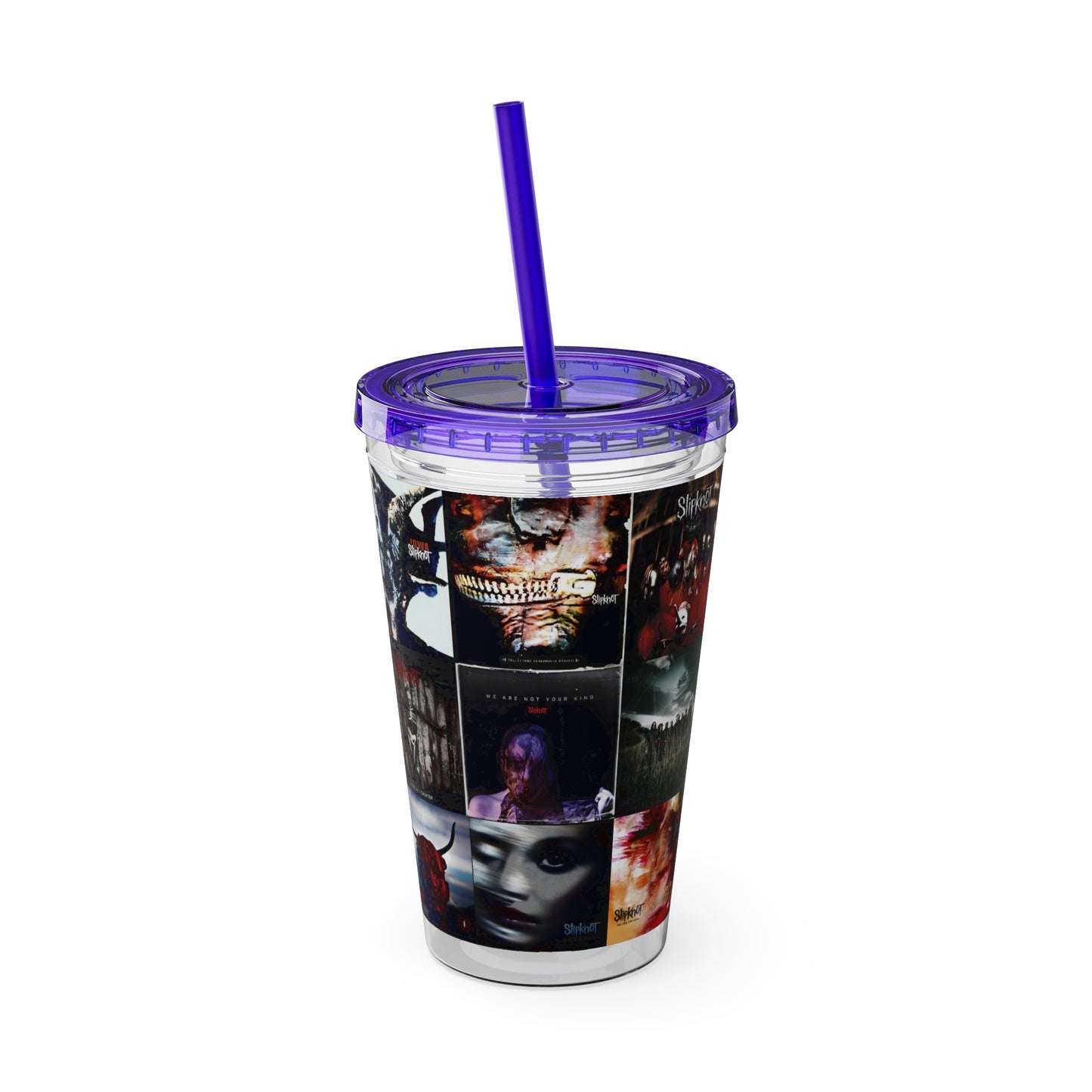 Slipknot Album Art Collage Sunsplash Tumbler with Straw