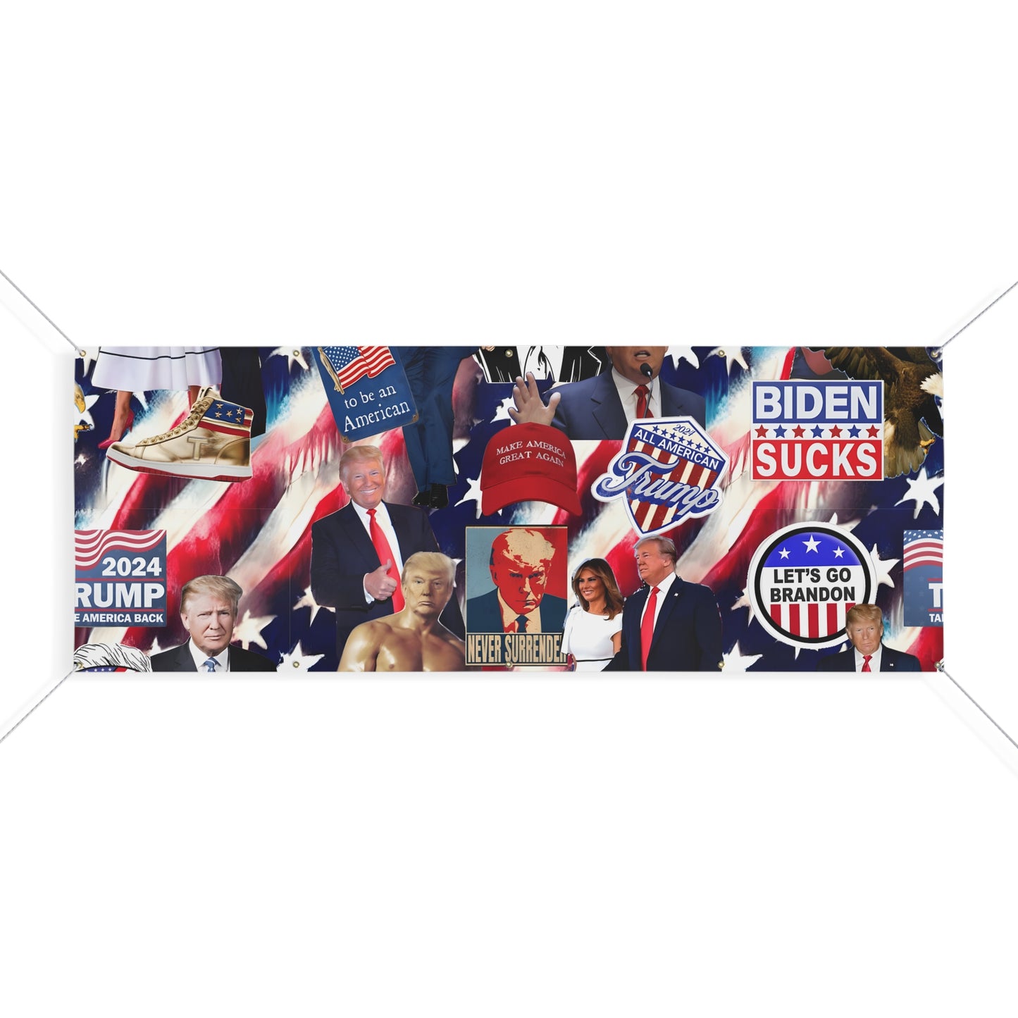 Donald Trump 2024 MAGA Montage Matte Banner