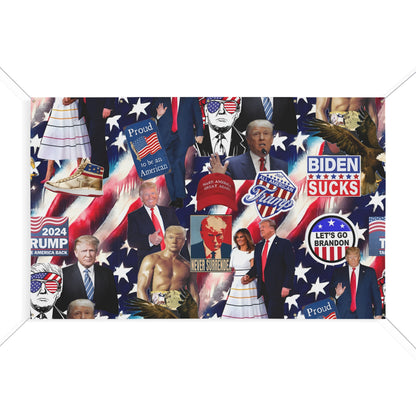 Donald Trump 2024 MAGA Montage Matte Banner