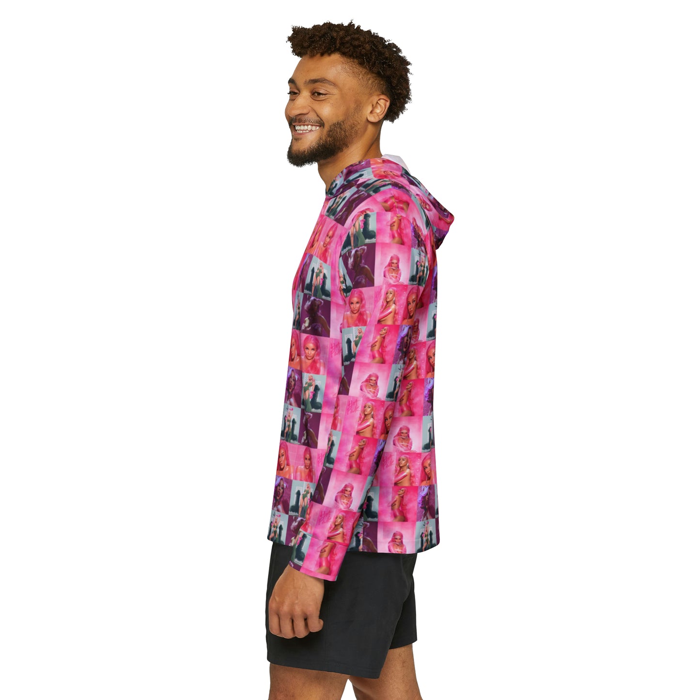 Doja Cat Hot Pink Mosaic Men's Sports Warmup Hoodie