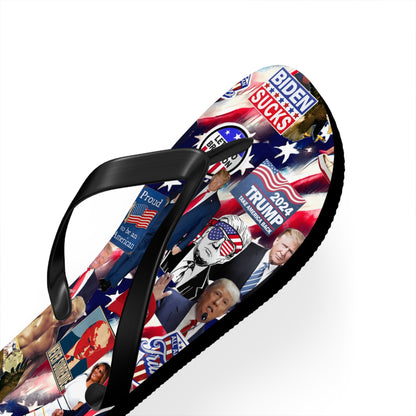 Donald Trump 2024 MAGA Montage Flip Flops