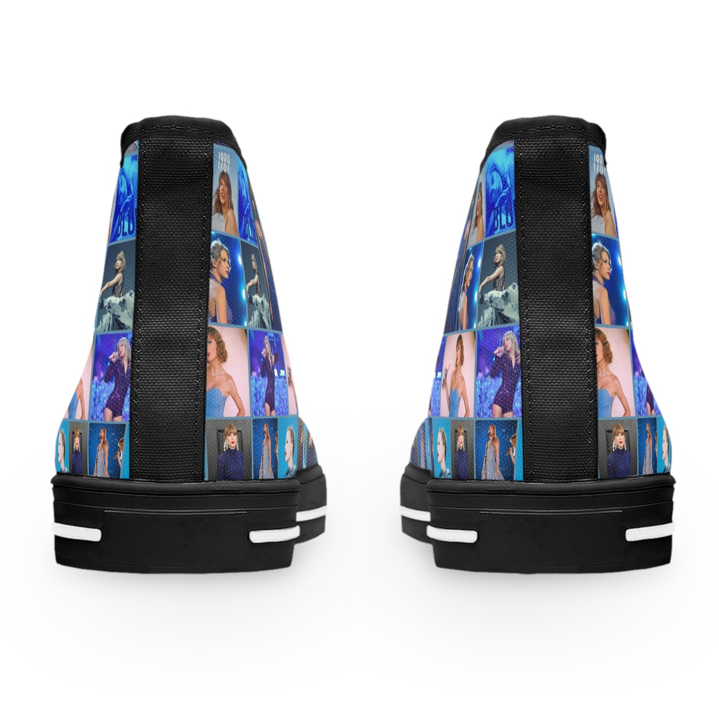 Taylor Swift Blue Dreams Collage High Top Sneakers for Swiftie Women