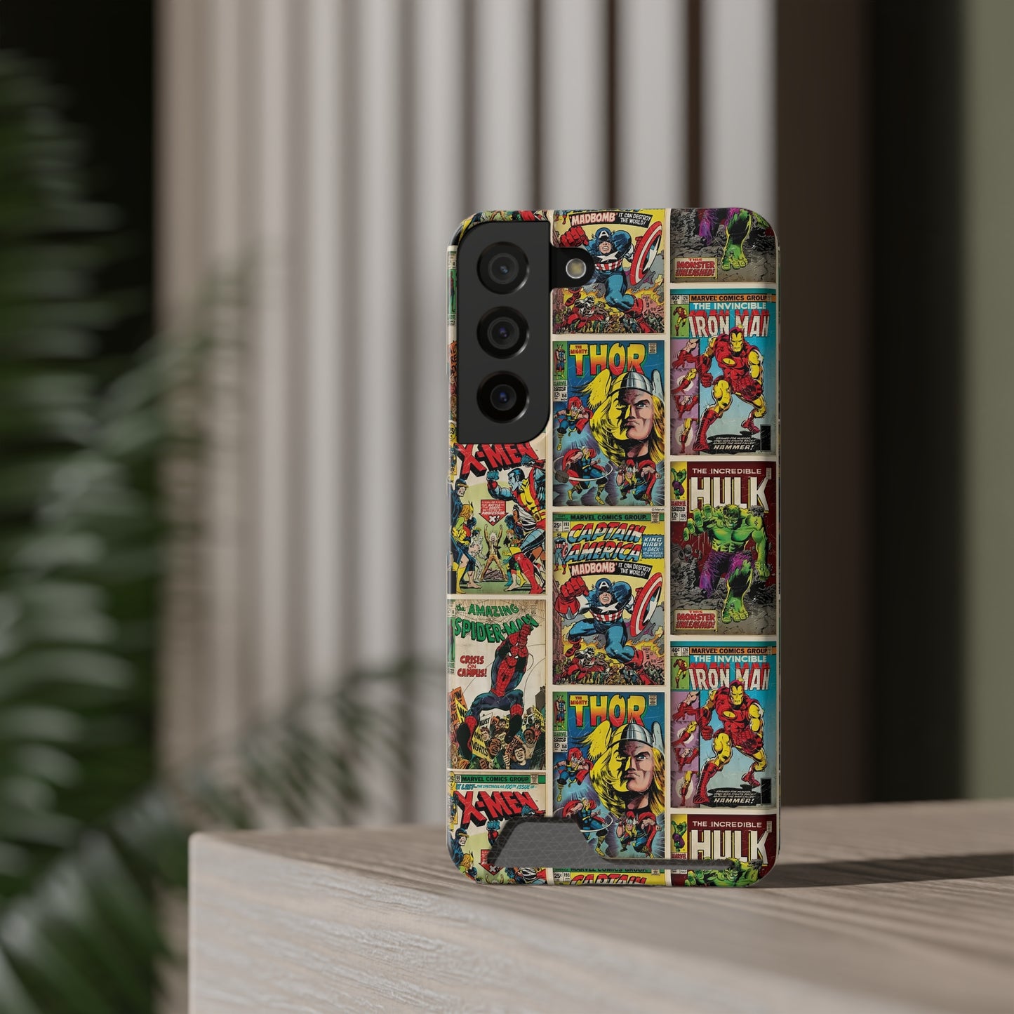 Marvel Comic Book Cover Collage Phone Case With Card Holder