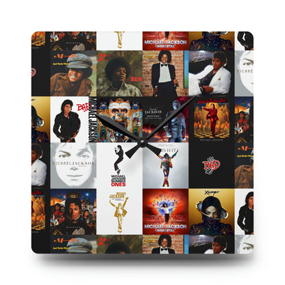 Michael Jackson Album Cover Collage Acrylic Wall Clock