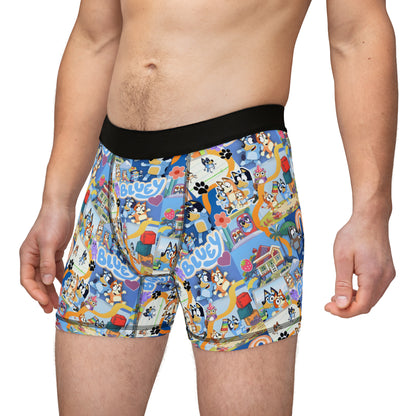 Bluey Playtime Collage Men's Boxers