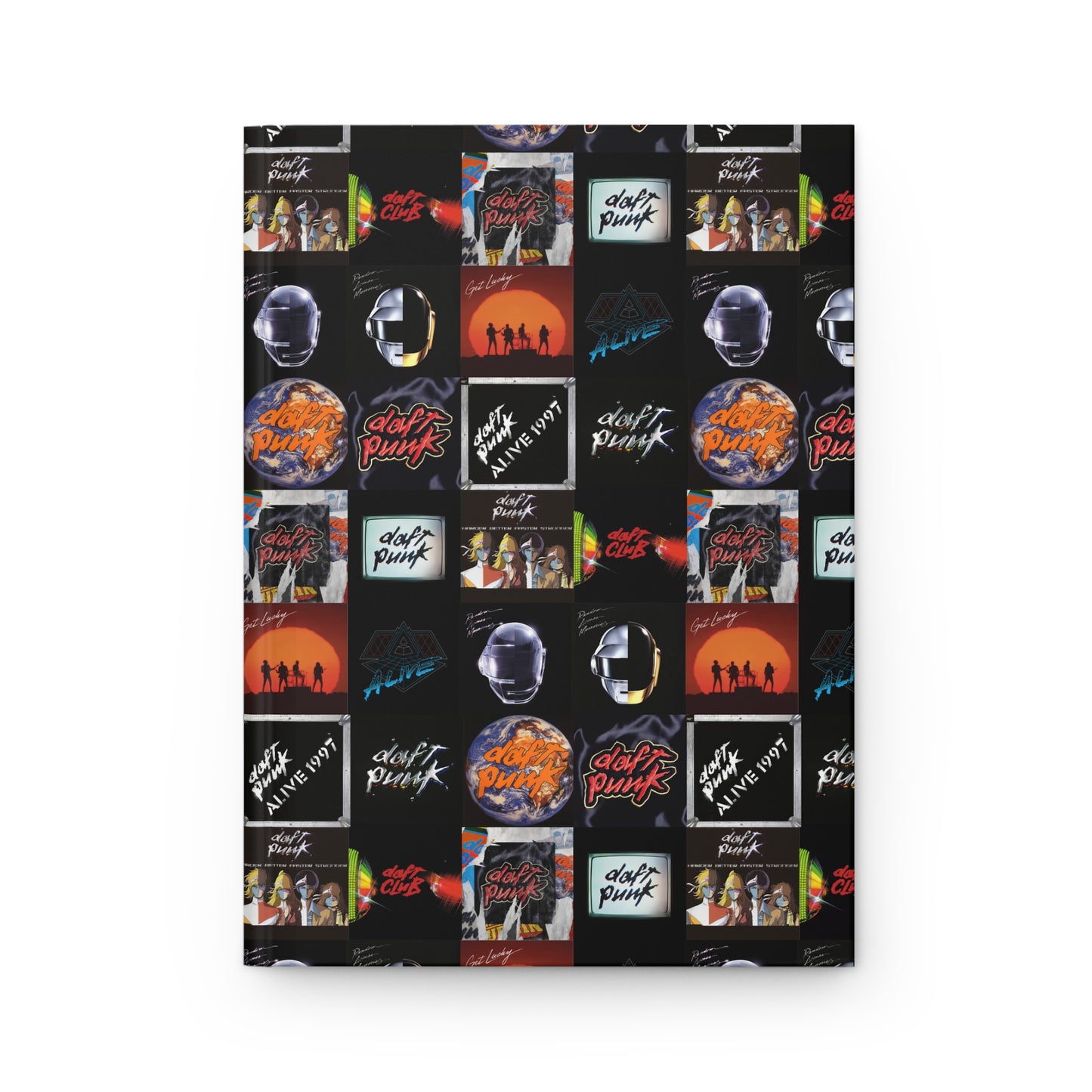 Daft Punk Album Cover Art Collage Hardcover Journal