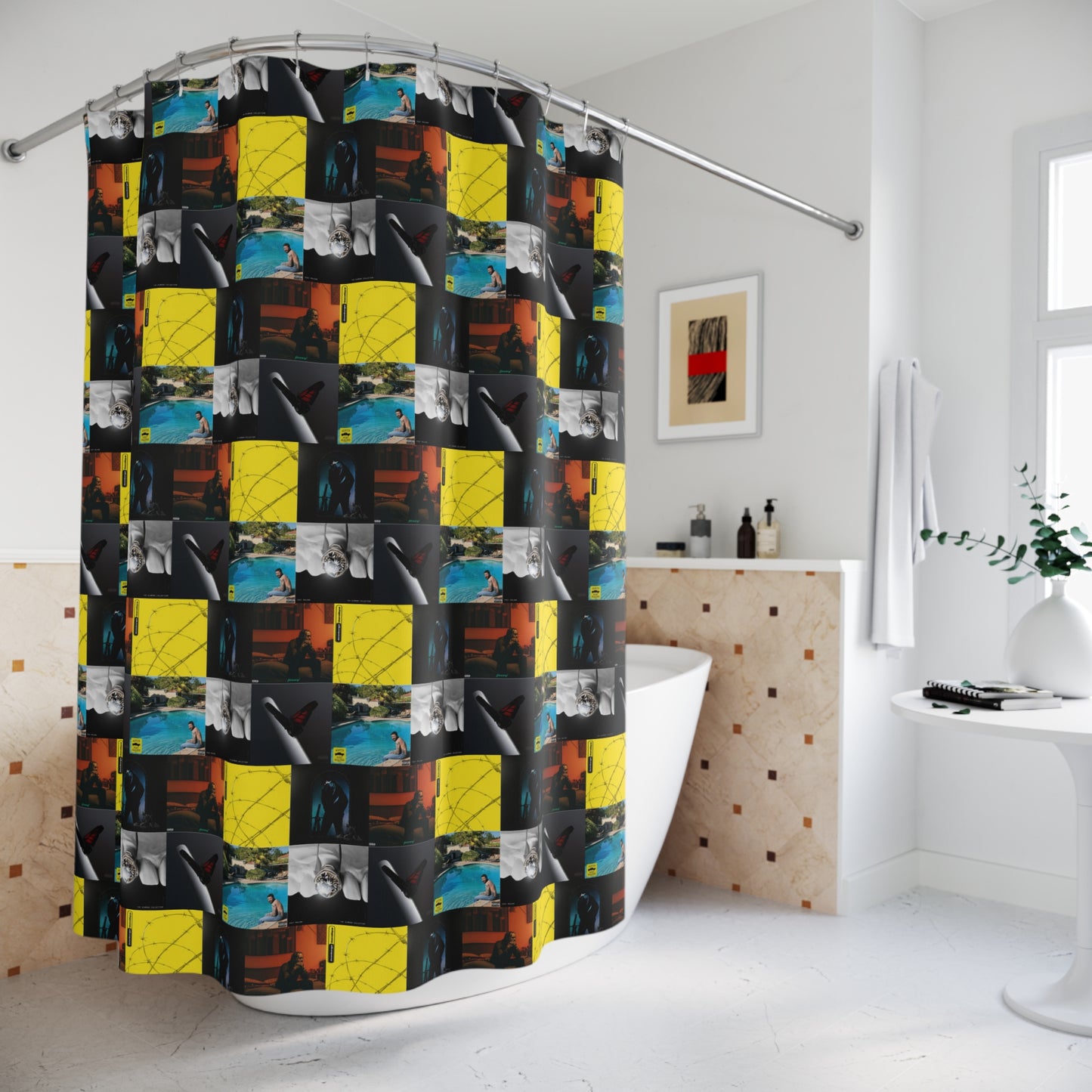 Post Malone Album Art Collage Polyester Shower Curtain