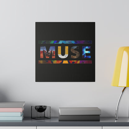 Muse Album Art Letters Thin Matte Stretched Canvas