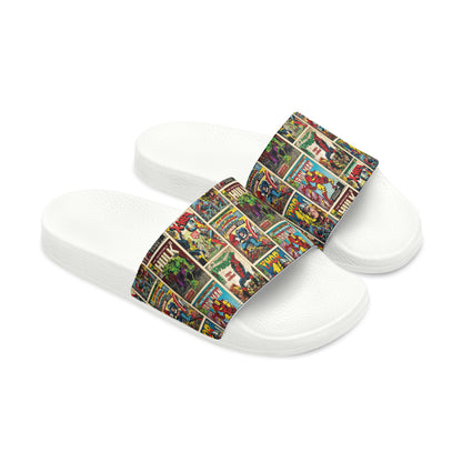 Marvel Comic Book Cover Collage Men's Slide Sandals