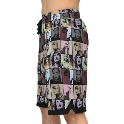 Taylor Swift Eras Collage Basketball Rib Shorts