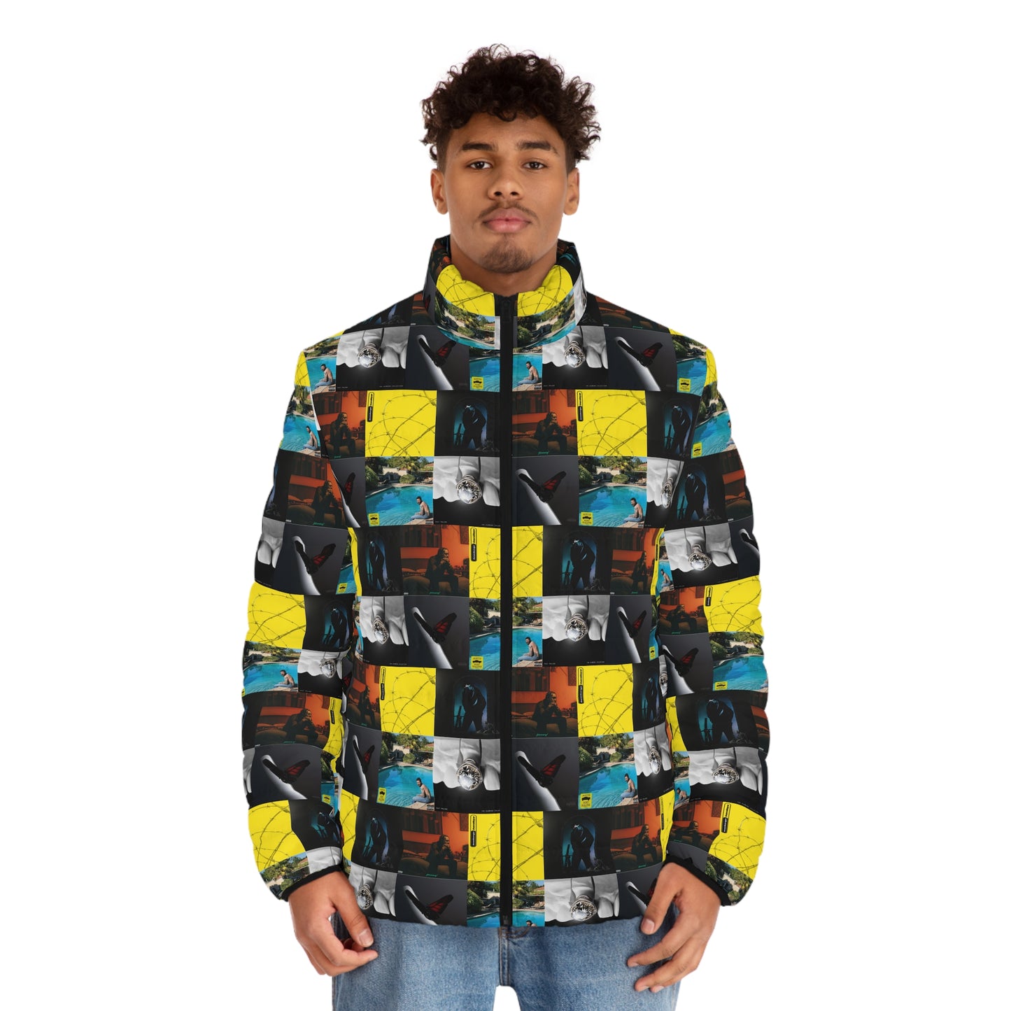 Post Malone Album Art Collage Men's Puffer Jacket