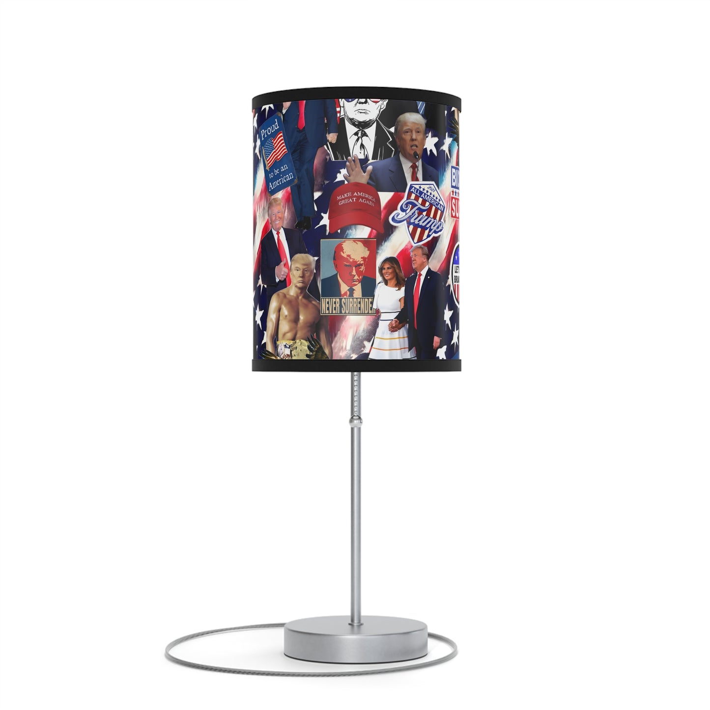 Donald Trump 2024 MAGA Montage Lamp on a Stand