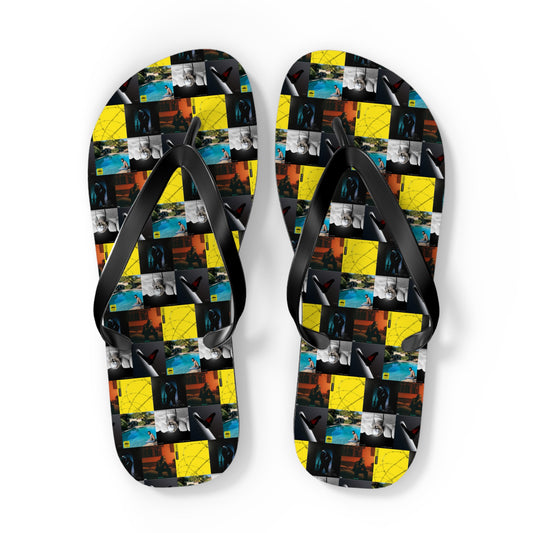 Post Malone On Tour Collage Flip Flops