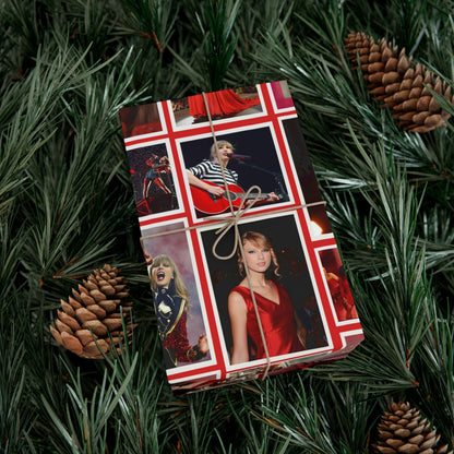 Taylor Swift Red Era Collage Gift Wrap Paper