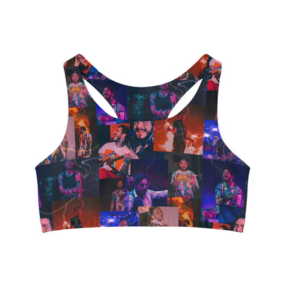 Post Malone Lightning Photo Collage Seamless Sports Bra