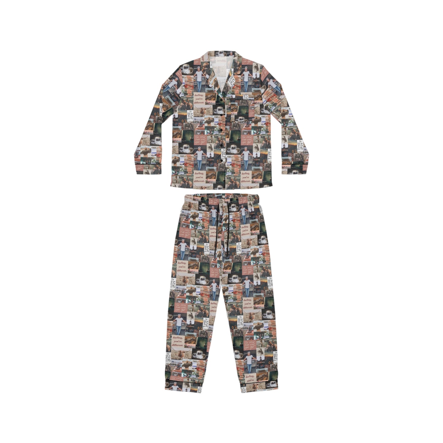 Morgan Wallen Darling You're Different Collage Women's Satin Pajama Set