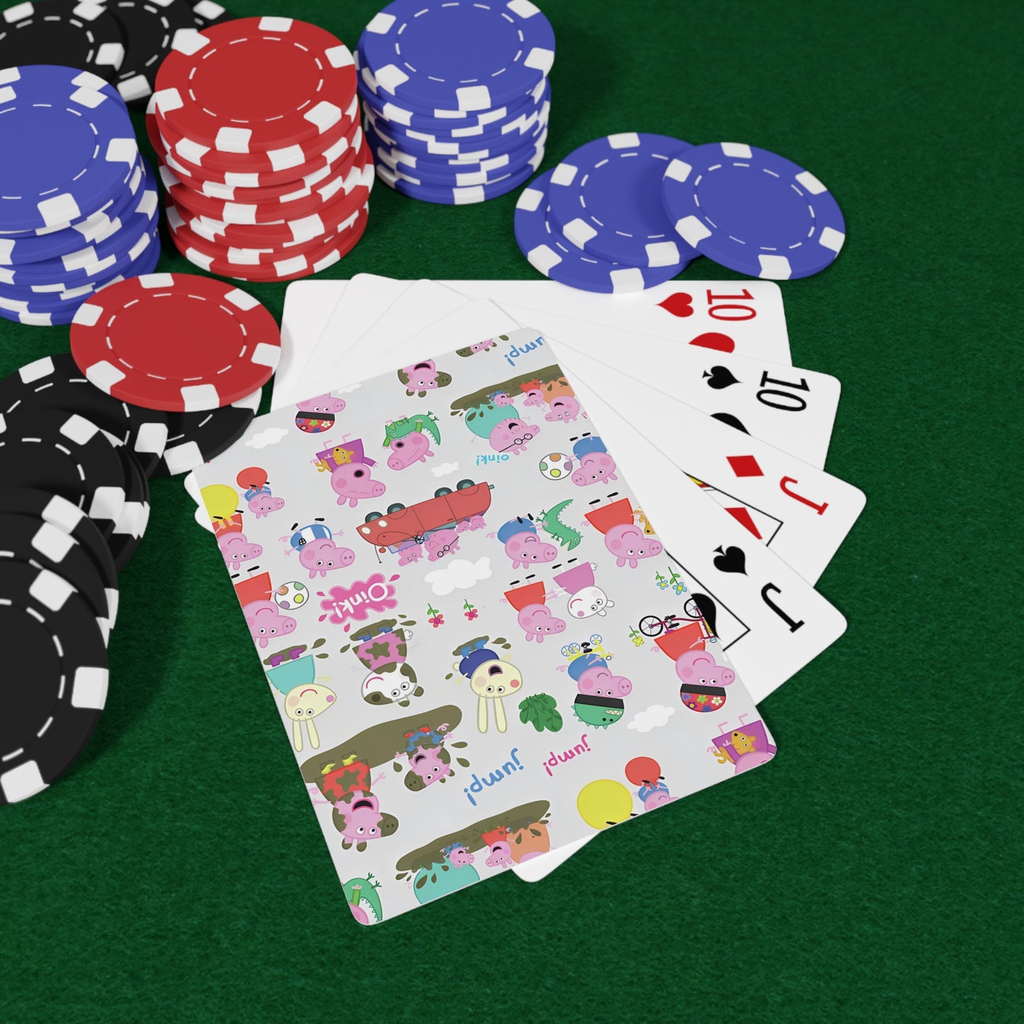 Peppa Pig Oink Oink Collage Custom Poker Cards