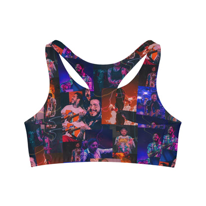 Post Malone Lightning Photo Collage Seamless Sports Bra