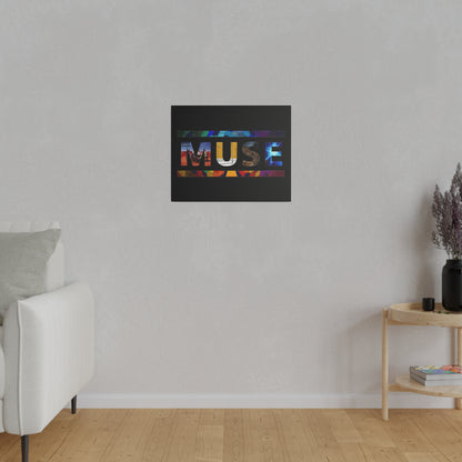 Muse Album Art Letters Thin Matte Stretched Canvas