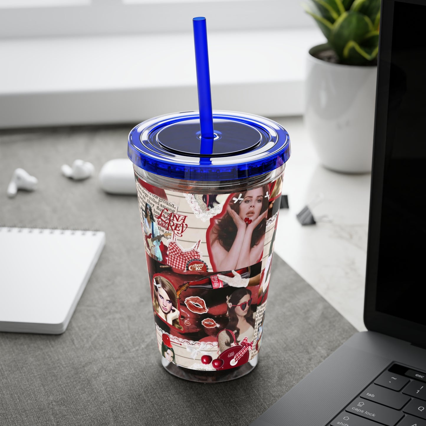 Lana Del Rey Cherry Coke Collage Sunsplash Tumbler with Straw