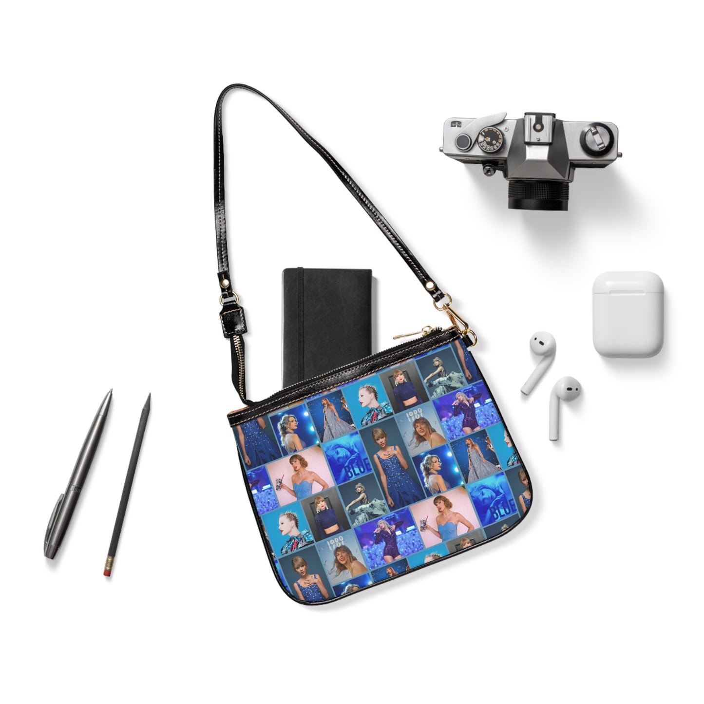 Taylor Swift Blue Aesthetic Collage Small Shoulder Bag