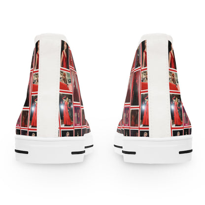 Taylor Swift Red Era Collage Women's High Top Sneakers