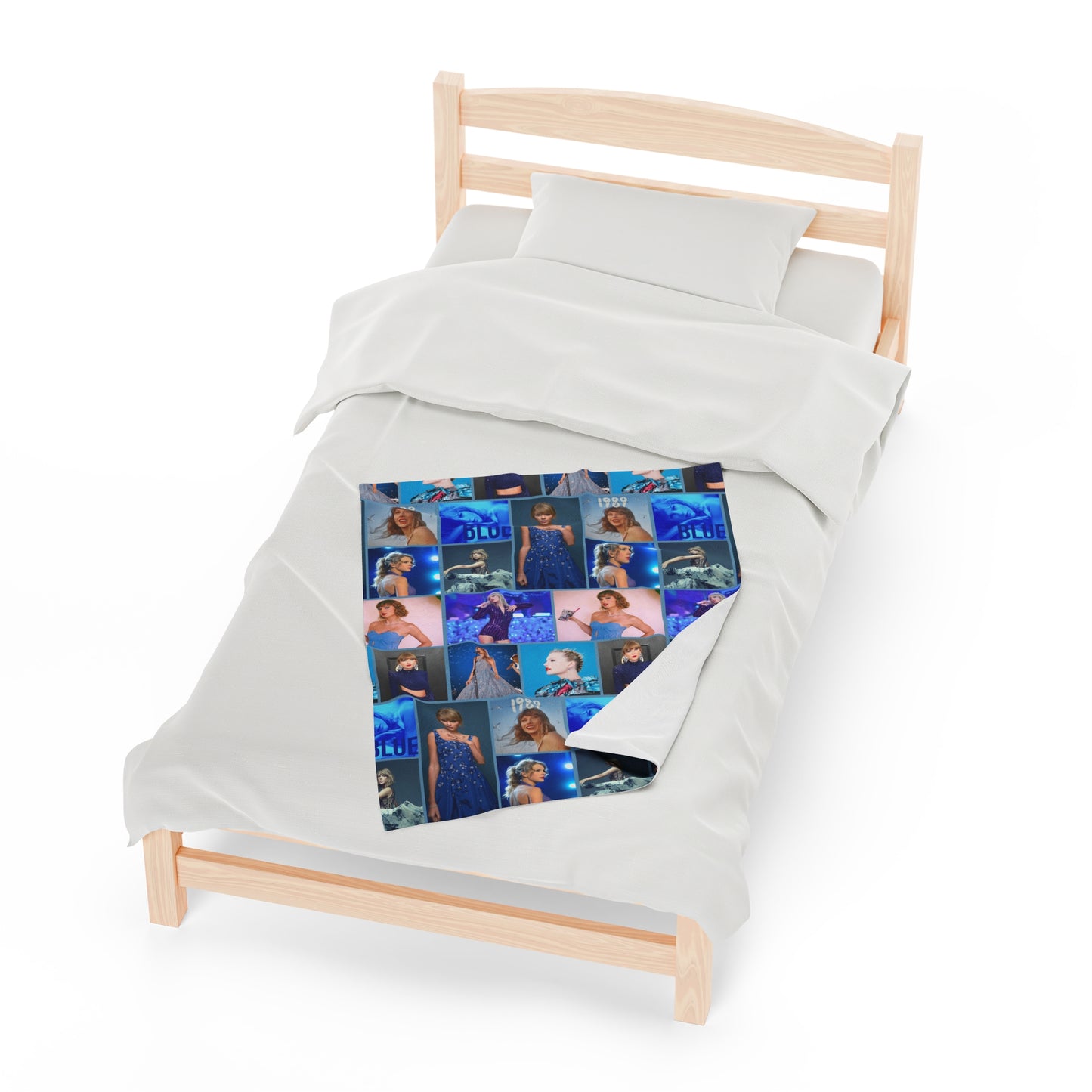 Taylor Swift Blue Dreams Collage Plush Velveteen Blanket