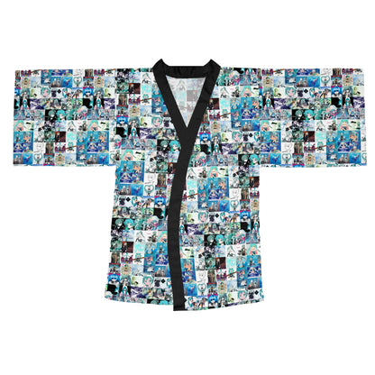 Hatsune Miku Album Cover Collage Long Sleeve Kimono Robe