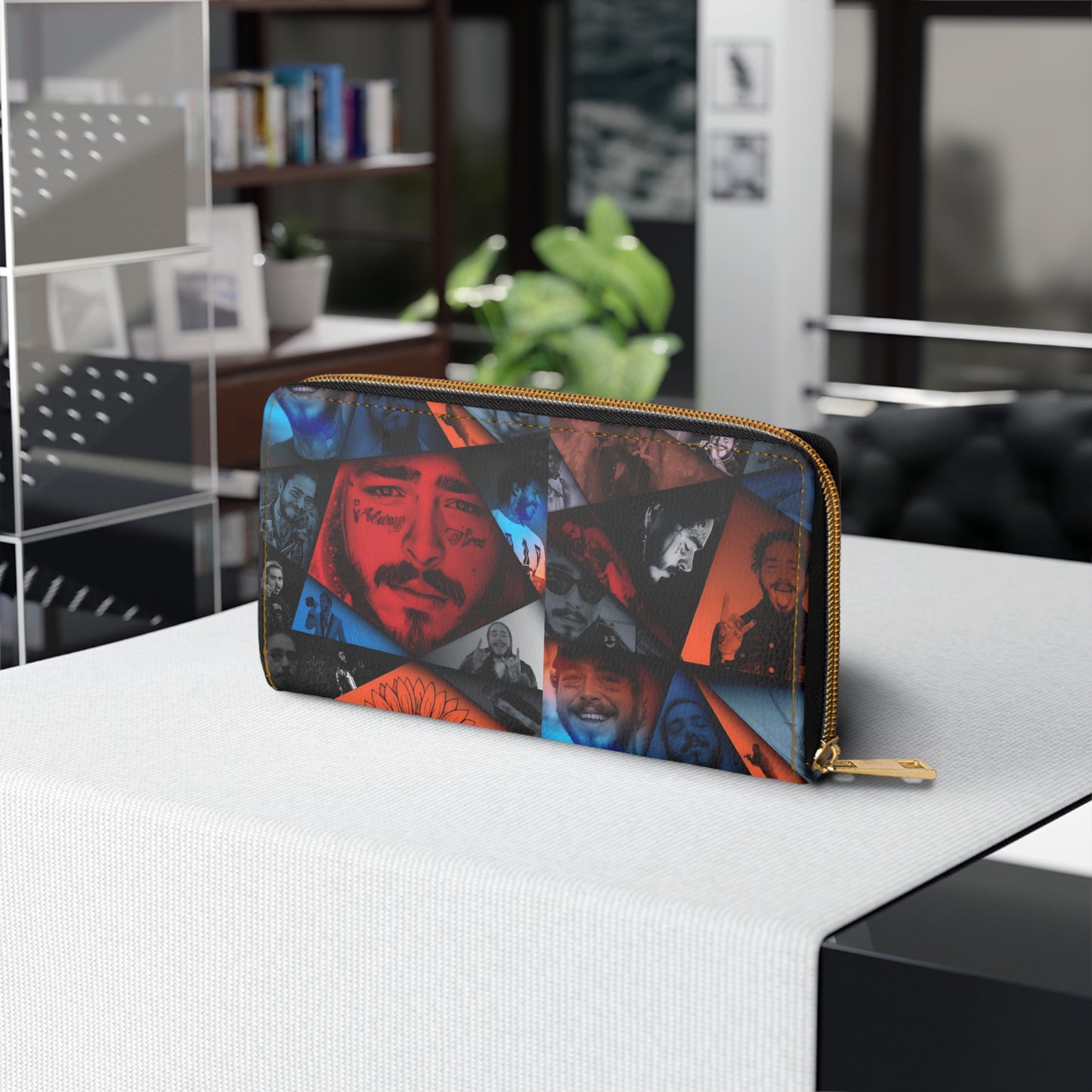 Post Malone Crystal Portaits Collage Zipper Wallet