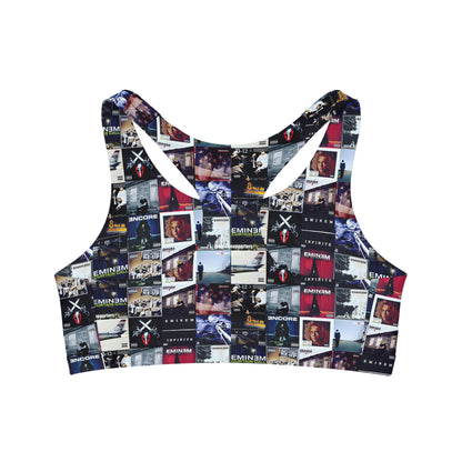 Eminem Album Art Cover Collage Seamless Sports Bra