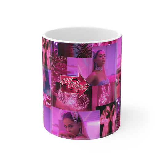Ariana Grande 7 Rings Collage White Ceramic Mug