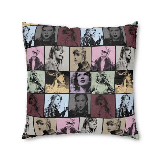 Taylor Swift Eras Collage Tufted Floor Pillow, Square