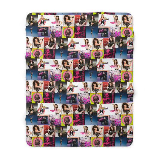 Miley Cyrus Album Cover Collage Sherpa Fleece Blanket