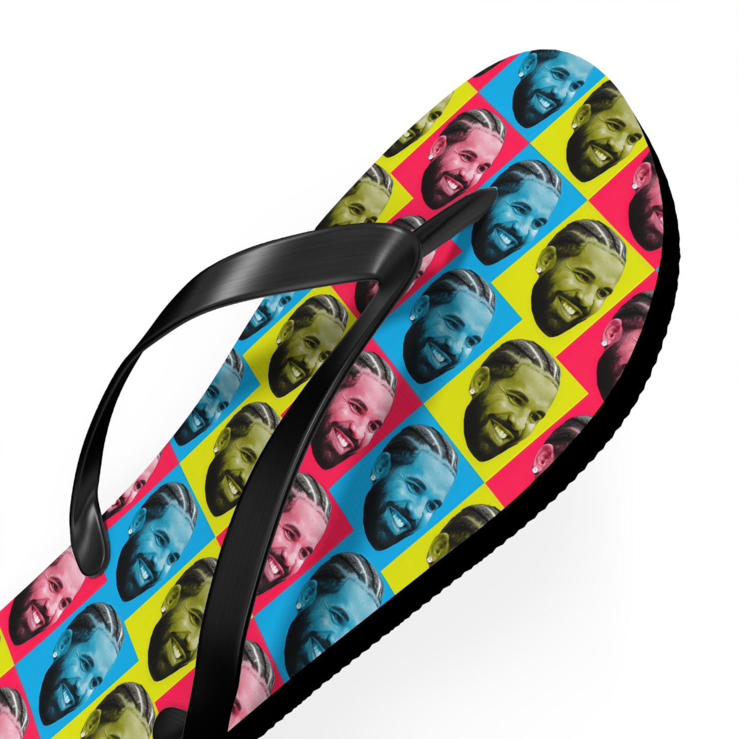 Drake Colored Checker Faces Flip Flops