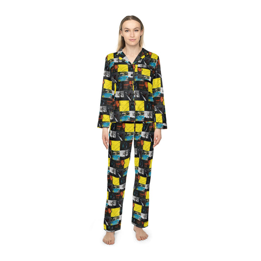 Post Malone Album Art Collage Women's Satin Pajama Set